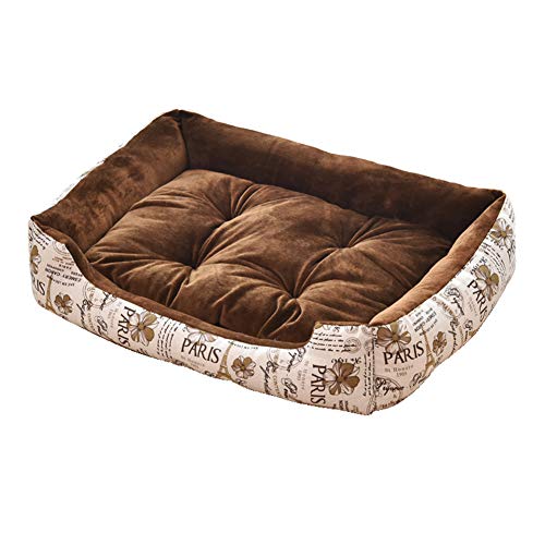 XHPWW 2019 Warm Soft Dog House Pet Bed Saco de Dormir Cat Nest Mat Pad Cojín Pets Cave Kennel, Pet Dog Cat Bed Puppy Cushion House Soft Warm Kennel Dog Mat Manta (Café)-L