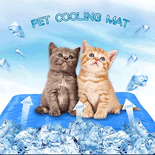 XWEM Pet refrigeración Mat, Resistente a abrasión colchón Lavable para Gatos y Perros para el enfriamiento Continuo, Adecuado para Ropa Cama Cama Animal doméstico y la ventilación,Royal Blue,XL