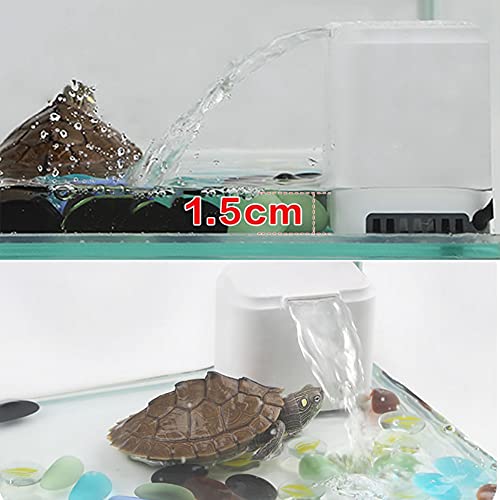 yanhe Mini filtro de tortuga de acuario Filtro sumergible de flujo de cascada Filtro de nivel de agua ultrabaja Bomba de limpieza de tanque de peces tortuga (200L/H)