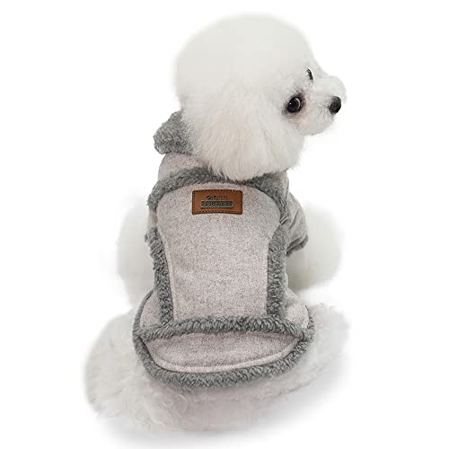 YAODHAOD Abrigo de invierno para perros pequeños y medianos, cómodo y resistente al viento, con cuello de piel y forro polar para súper calor (marrón claro, XL)