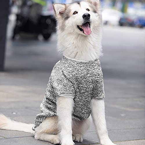 YAODHAOD Ropa de perro grande, suéteres para perros grandes, suéter de punto suave engrosamiento cálido para perros, camisetas de invierno para perros (gris, 3XL)