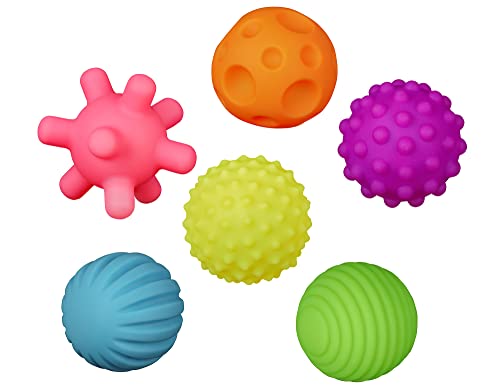 Yarchonn Bolas de juguete chirriantes para masticar perros, 6 paquetes de juguetes duraderos para masticar, pelotas flotantes para perros que juegan, nadar, perseguir y entrenar (color frío)
