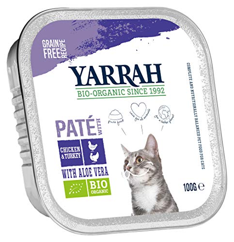 Yarrah Pavo de Pavo de Aloe Vera, 100 g, alimento orgánico para Gatos, Paquete de 16 Unidades (16 x 100 g)