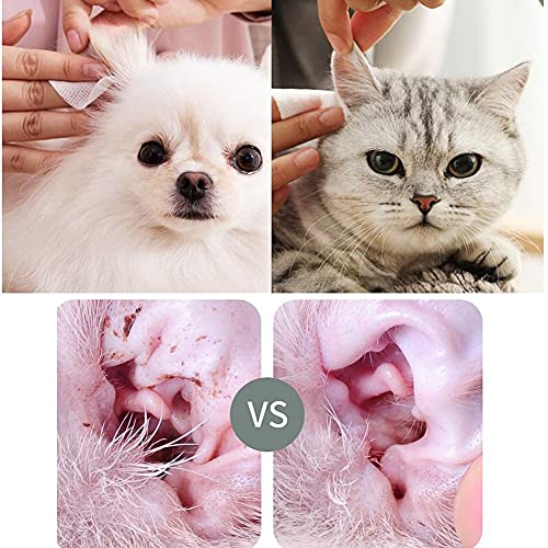 Ycloud Almohadillas para el cuidado de los oídos para perros y gatos, 100 unidades – Cuidado e higiene para los oídos de los perros – No irritantes, hipoalergénicas, no tóxicas