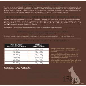 YERBERO Nature Cordero y ARROZ Comida Premium para Perros 15kg