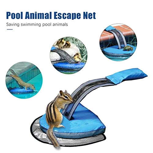 Yiiquanan Red de Escape de Animales para Piscina Pequeño y Flexible Multifuncional Rampa de Salvamento para Mascotas Pequeñas (Azul, 65 * 45cm)