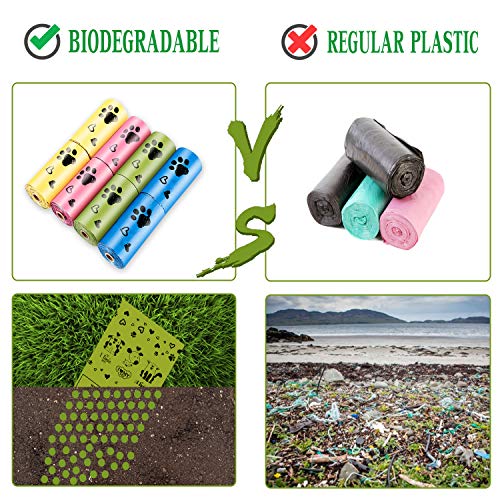 Yingdelai Bolsas de caca de perro: 160 unidades biodegradables grandes bolsas de basura para perros rollos de repuesto | sin perfume
