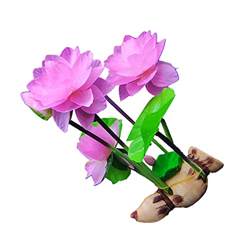 Yinuoday Acuario Artificial Flor de Loto Decoración del Tanque de Peces Planta Acuática Hierba de Agua Planta de Acuario para La Piscina de Jardín Decoración del Tanque de Peces