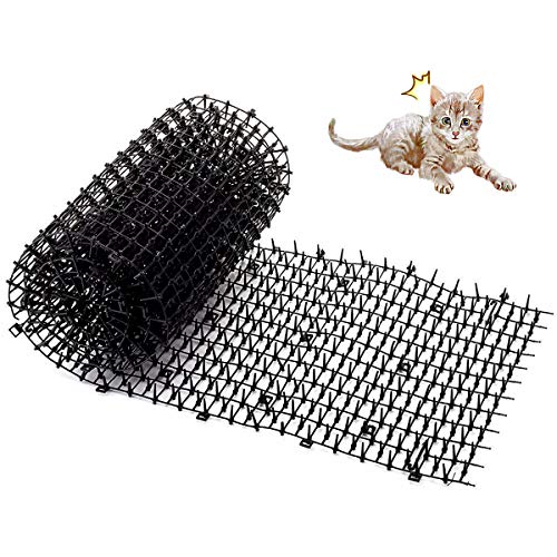 Yinuoday Cat Scat Mat, Garden Balcony Wall Fence Spikes Cat Prickle Strip Cats Dogs Digging Stopper 78.7x11.8in