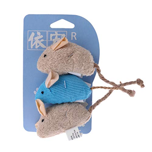 YU-HELLO Juego de 3 piezas de juguete para gatos con forma de rata, gato y gatito, rascador de peluche