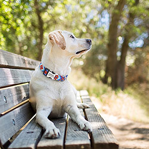 YUEHAN Collar De Perro Collar De Identificación De Perro Personalizado Collar De Perro Personalizado De Nailon con Placa De Identificación Grabado Gratis para Perros Pequeños Medianos Grandes Pitbull
