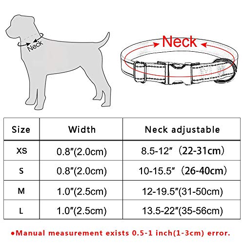 YUEHAN Collar De Perro Collar De Perro Ajustable Personalizado Duradero De Nailon Grabado Gratis Nombre De Identificación Niño Niña Collar Perro Chihuahua Collar De Nailon Cachorro