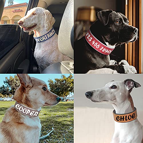 YUEHAN Collar De Perro Collar De Perro Grande Personalizado Collares De Cuero Anchos Personalizados Collares De Mascota De Perro Mediano Grande Personalizados para Perros ID De Nombre Impreso