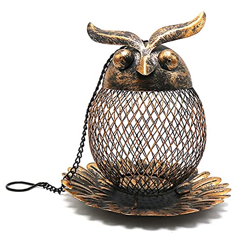 YUPVM Nueva lámpara colgante de hierro forjado con búhos y pájaros, comedor, para jardín, patio trasero, decoración de jaula de pájaros, accesorios de regalo