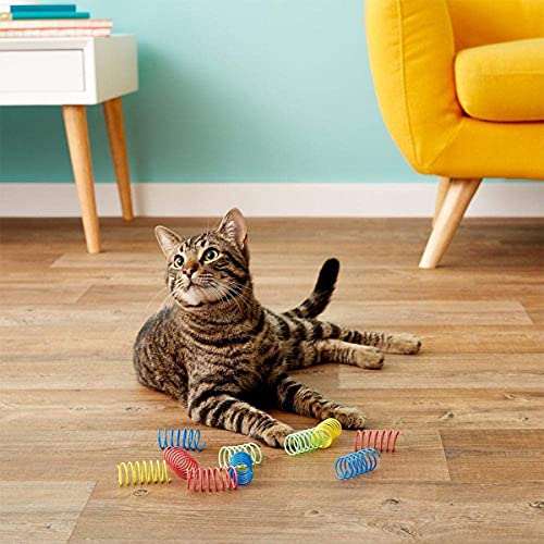 YUTOU 20 piezas Cat Spring Juguetes 4 Colores Coloridos Creativos Plástico Espiral Gato Juguete Duradero Interactivo para Gato Gato Gato Gato Gato Mascotas Juguetes en Espiral Plumas