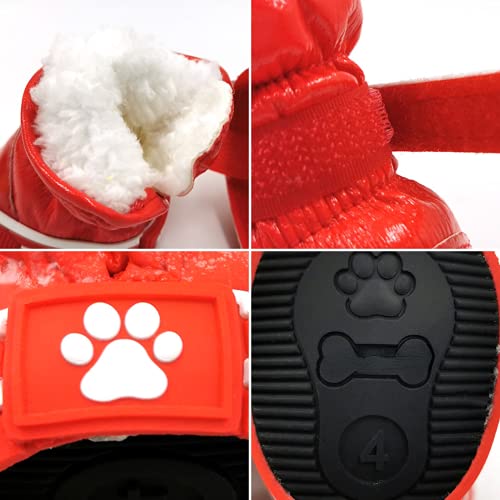 Zapatos de invierno para perros pequeños para perros pequeños, cálidos, de lana, zapatos para mascotas, botas impermeables para la nieve para perros, zapatos Chihuahua Yorkie, productos para mascotas