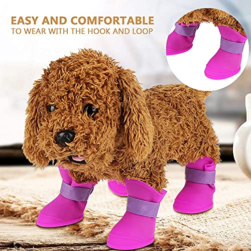 Zapatos impermeables para mascotas, Botines de lluvia ajustables para mascotas, Botas de lluvia para perros y gatos Zapatos para gatos y perros Zapatos para la nieve para