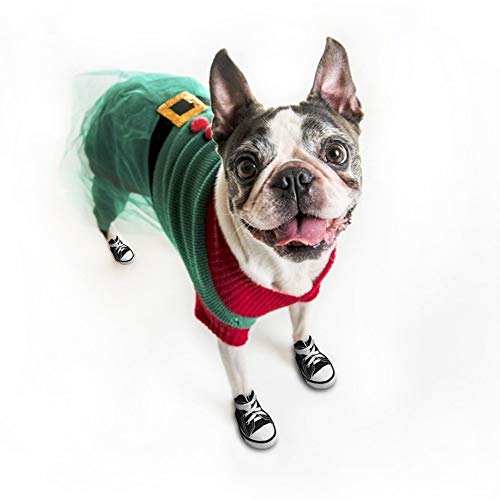 Zapatos Para Perros, 4 Pcs Zapatos De Lona Antideslizantes Para Perros Cachorros Calzado Casual Transpirable Para Perros PequeñOs Y Medianos