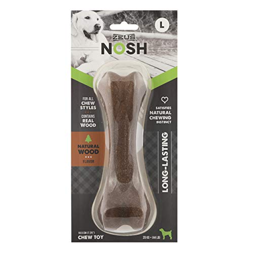 ZEUS Nosh Timber - Huesos de madera para masticar perros, juguetes para perros pequeños, madera natural, grande
