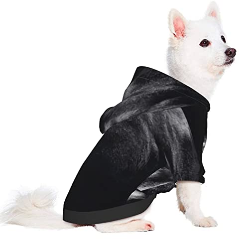 ZISRA Caballos Blancos Negros Impreso Abrigo para Perros de Invierno Ropa para Mascotas para Perros pequeños y medianos con Capucha X-Small