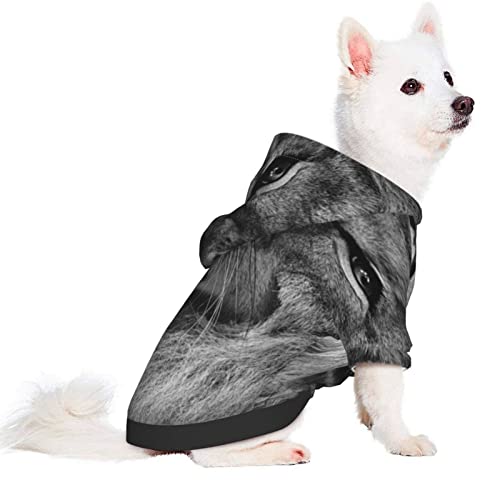 ZISRA León Blanco y Negro Impreso Abrigo para Perros de Invierno Ropa para Mascotas para Perros pequeños y medianos con Capucha XXL