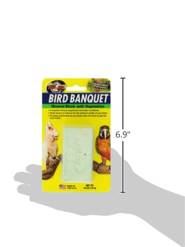 Zoo Med Bird Banquet - Bloque de alimento para pájaros, Mezcla de Verduras, tamaño Grande, 1 x 142 g