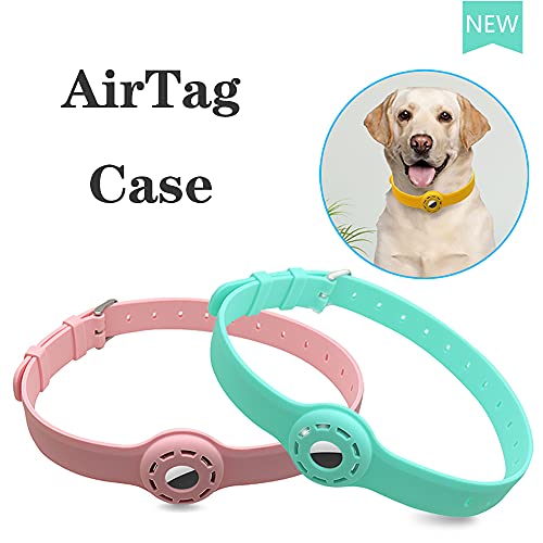 Ztowoto AirTag Pet Collar Funda Protectora de Silicona, Funda Protectora Airtag para Collar de Perro y Gato (Negro)