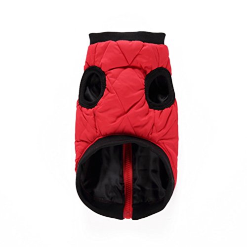 Zunea Chaleco acolchado de algodón suave para mascotas, cachorros, perros, gatos, abrigos, abrigos, disfraz de chihuahua, ropa roja XL