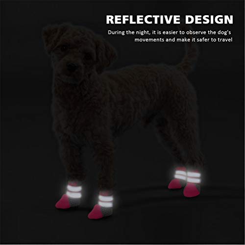 ZZKDBS 4 Piezas Zapatos Para Perros Pequeños Botas Para Cachorros Reflectantes Antideslizantes Gatos Zapatos Para Mascotas Calcetines Zapatillas Protector De Pata Para Chihuahua Yorkshire