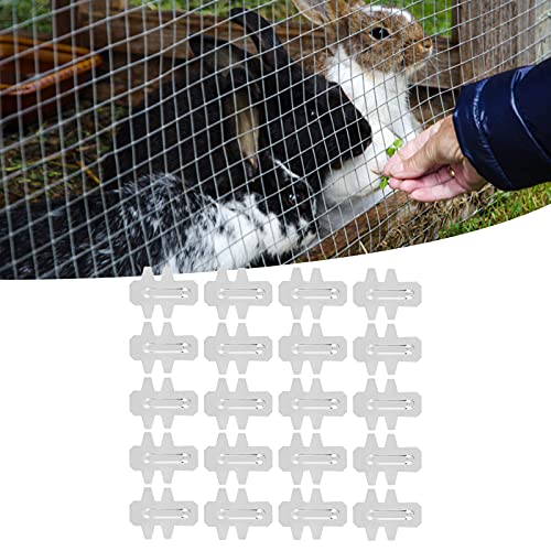 01 02 015 Herramienta de Fijación de Puerta de Jaula de Conejo, Fácil Instalación 20 Piezas Accesorio de Puerta de Jaula de Conejo para Tienda de Mascotas para el Hogar para Granja para Casa de