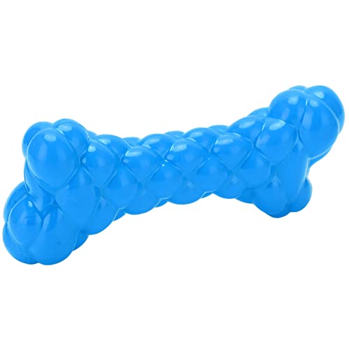 01 02 015 Juguete para Perros Squeak Bone, elástico Bone Dog Squeaky Toys Limpieza de Dientes Material TPR para Razas pequeñas, Medianas y Grandes Azul