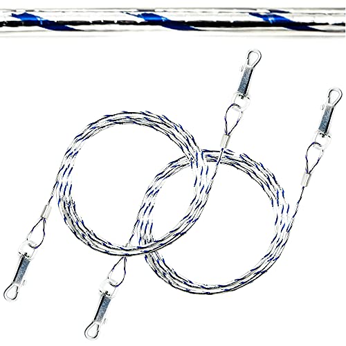 2 cadenas de perro de 1.5 m para el exterior de cable de amarre para perros, espiral de acero reflectante, accesorios para perros (solo cable, 2 x 1.5 m (azul)