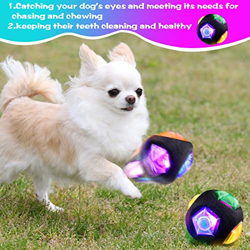 2 Pelotas de Perro Mascota Iluminadas Pelota de Juguete de Flash LED Juguete para Mascotas de TPR Activado de Rebotar Pelota LED Interactiva para Mascotas Que Cambia de Color