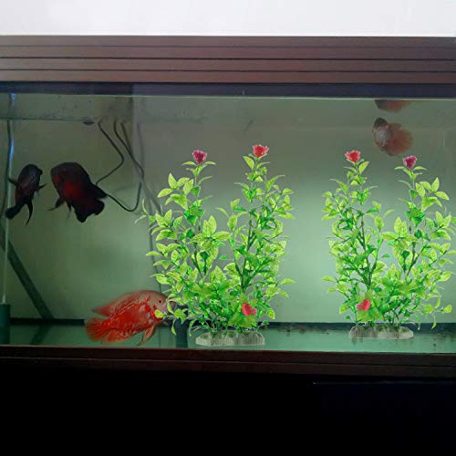 2 plantas de pecera, 22 cm de plástico artificial para acuario, decoración de acuario, diseño natural y realista, seguro para todos los peces y animales