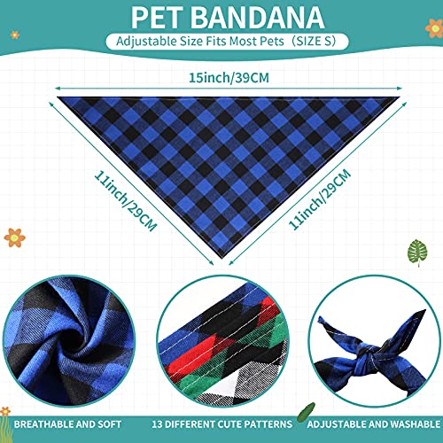 6 Piezas Set de Bandanas Gorras de Béisbol para Perros Bufanda Triangular de Mascota de Tamaño Ajustable con Protección Solar de Deporte al Aire Libre (Serie de Cuadros, Pequeño)