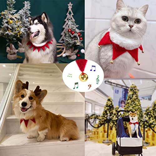 8 Campanas Bufanda Navideña para Mascotas Collar Ajustable para Gatos y perros Accesorios de Ropa para Mascotas Adecuados para perros, Gatos, Cachorros y Gatitos(XL)