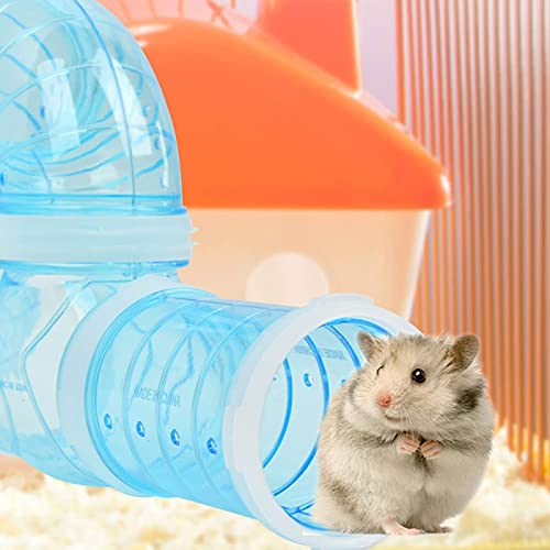 8PCS Túnel de Hámster, Túnel de Conexión Jaula Hamster, Hámster Tubo Play Túnel para Hamster Cage Small Pet Pipe Connection Sports Tunnel Toy para Conexión Creativa, Ampliar el Espacio (Azul)