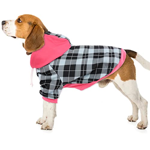 Abrigo cálido con capucha para perro, mono para mascotas, ropa para mascotas (XS, rosa)