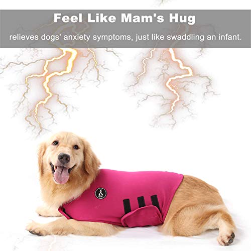 Abrigo de alivio de la ansiedad para perros, chaqueta ligera para ansiedad para mascotas ansiosas, mantiene la comodidad calmante (rojo rosa, M)