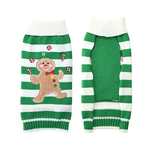 ABRRLO Jersey para perros con diseño de hombre de jengibre para celebraciones navideñas, invierno o mascotas, talla XS