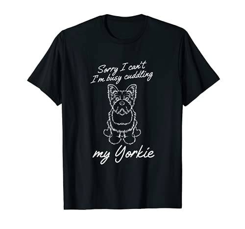 Acariciando a mi perro Yorkie Yorkshire Terrier Camiseta