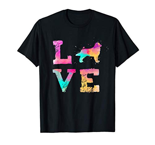 Acuarela de colores Perro de montaña birmano Perro de amor - Camiseta