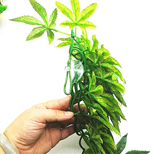 Acuario reptil pecera artificial plástico hojas colgantes falso decoración de plantas - verde 50 cm nuevo lanzado