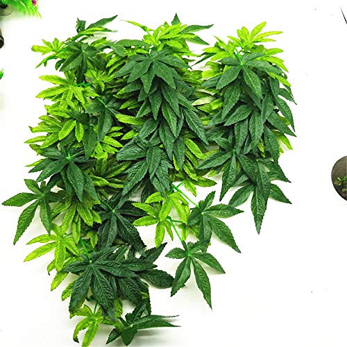 Acuario reptil pecera artificial plástico hojas colgantes falso decoración de plantas - verde 50 cm nuevo lanzado