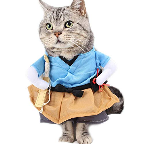 Aeromdale Disfraces de Gato Traje de Cosplay para Mascotas Gato Divertido Perro Navidad Ropa de Halloween Ropa Vetement Chat - # C - XL