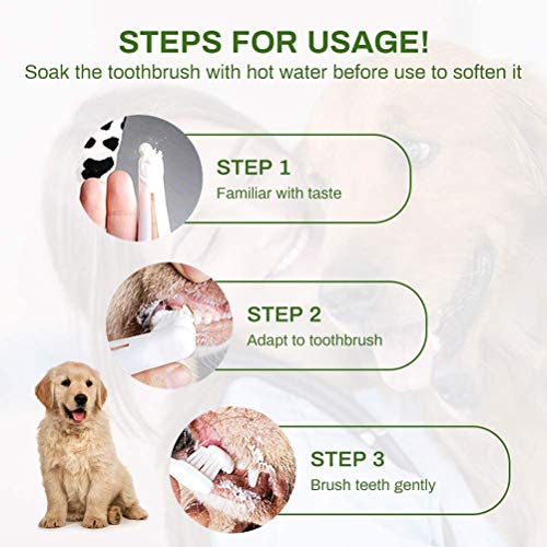 Akemaio Los Dientes del Perro Productos de Limpieza del Perro casero de Pasta de Dientes Cepillo de Dientes Kit Dental Care Clean Kit de Dientes para Perros Gatos