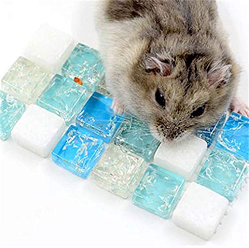 Alfombrilla de Refrigeración for Hámster Almohadilla de Enfriamiento de Conejo Cristal Gratis Estera Cáscara Mosaico Cama de Enfriamiento for Mascotas Animales Pequeños ( Color : Blue , Size : M )