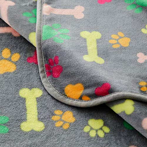 ALLISANDRO Manta Suave de Microfibra Mantas de Suave Felpa para Perros Gatos Conejos y Otras Mascotas Manta para Gato, 80x60cm, Multicolor