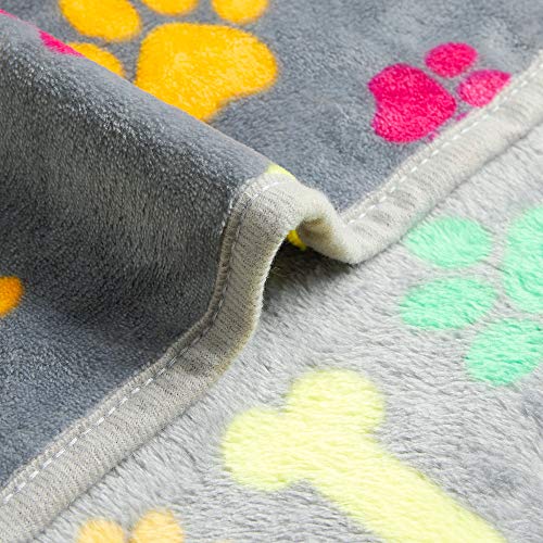 ALLISANDRO Manta Suave de Microfibra Mantas de Suave Felpa para Perros Gatos Conejos y Otras Mascotas Manta para Gato, 80x60cm, Multicolor