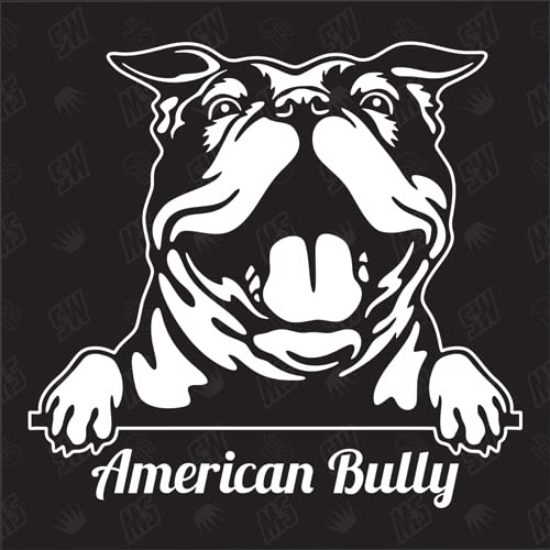 American Bully Version 3 - Pegatina de Perro, Pegatina de Coche, Razas de Pegatina, Mestizo, Mezcla, Animales, Mascota (TAMBIÉN Posible con EL Deseado)